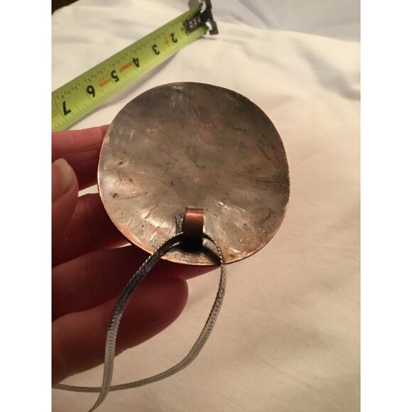 Old Viracocha Sterling Silver and Copper Pendant with SS Chain Peru 26g - Picture 5 of 11